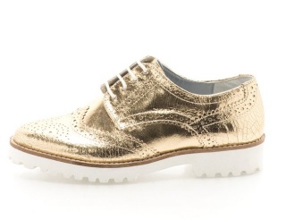 Pantofi brogue aurii din piele Pista
