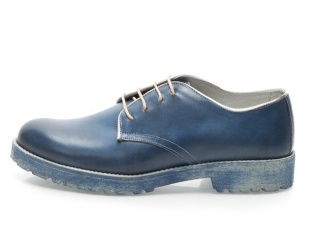 Pantofi derby albastri din piele
