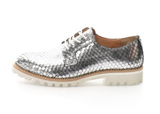 Pantofi derby gri hematit din piele