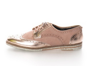 Pantofi derby in nuante de roz din piele