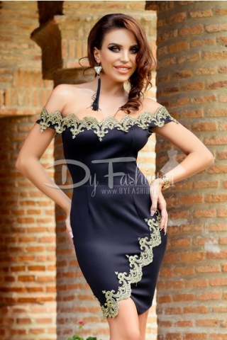 Rochie Black Applique