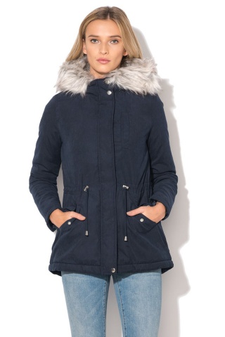Jacheta parka scurta bleumarin