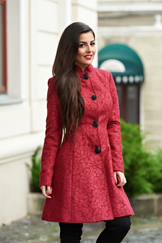 Palton Artista Elegant Concept Burgundy