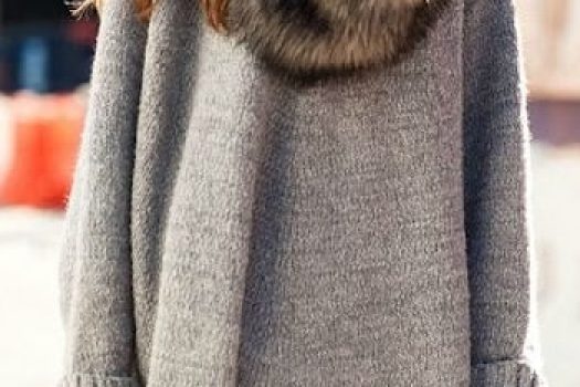 Pulovere de dama tricotate si lungi, care pot fi purtate cu colanti si cizme peste genunchi