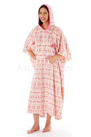 CAPOT TIP PONCHO HEARTY WINTER PINK