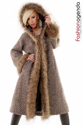 Jacheta Lunga cu Blana Lemuria Brown