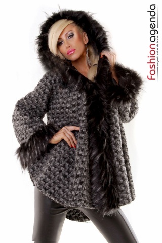 Jacheta Scurta cu Blana Lemuria Grey