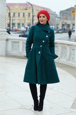 Palton Artista Cold Season Green