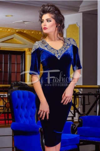 Rochie Blue Gold Tones