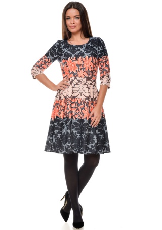 Rochie de toamna inflorata cu pliuri