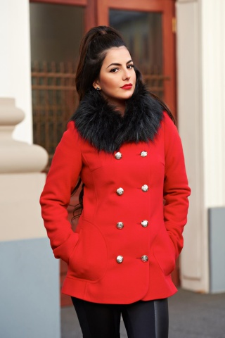 Palton LaDonna Stylish Season Red