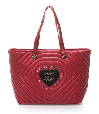 Geanta tote rosie cu model frontal matlasat