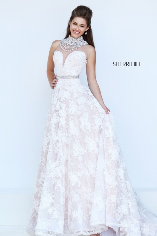 Rochie Sherri Hill 11338 White