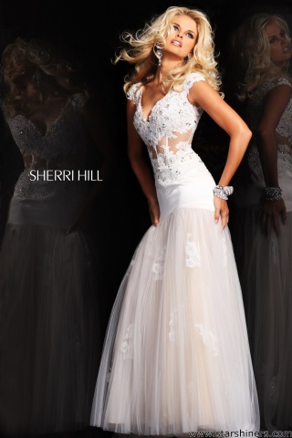 Rochie Sherri Hill 21012 White