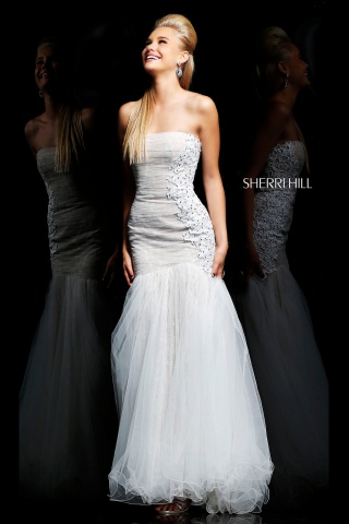 Rochie Sherri Hill 21293 White