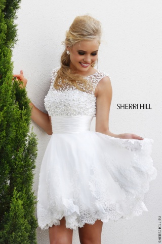 Rochie Sherri Hill 4302 White