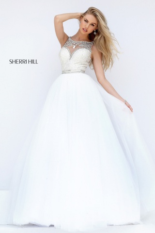 Rochie Sherri Hill 50562 White