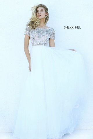 Rochie Sherri Hill 50710 White