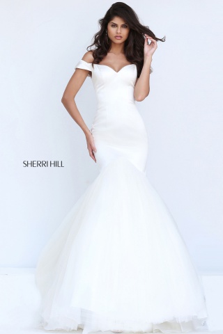 Rochie Sherri Hill 50732 ivory