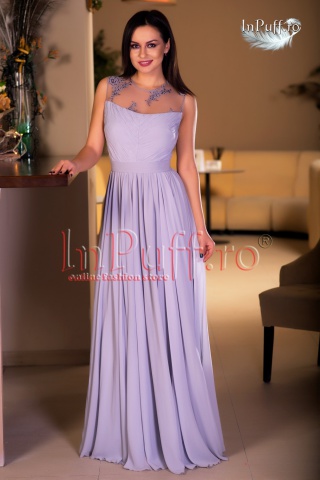 Rochie lunga gri de seara