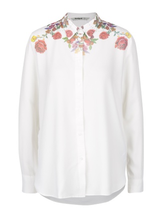 Camasa alba cu imprimeu floral Desigual Yes