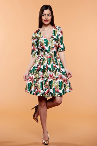 Rochie Artista Floral Event Green