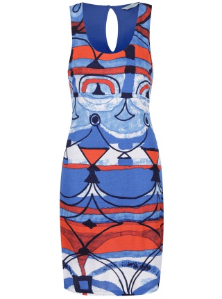 Rochie albastra cu model Desigual Maribel
