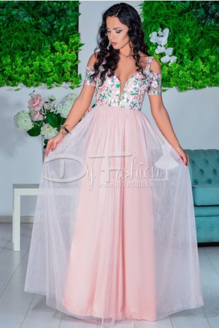 Rochie Alliance Roz Lunga Printesa