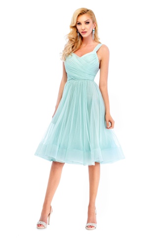 Rochie de ocazie Ana Radu mint cu bretele captusita pe interior