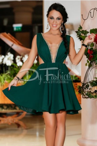 Rochie Comes Verde Cu Decolteu