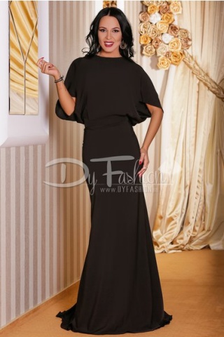Rochie Tess Neagra Lunga De Seara