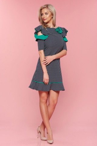 Rochie buline LaDonna verde cu maneci tip fluture