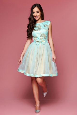 Rochie de ocazie in clos Fofy mint cu spatele decupat
