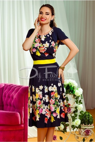 Rochie Shela Midi de Vara cu Imprimeuri
