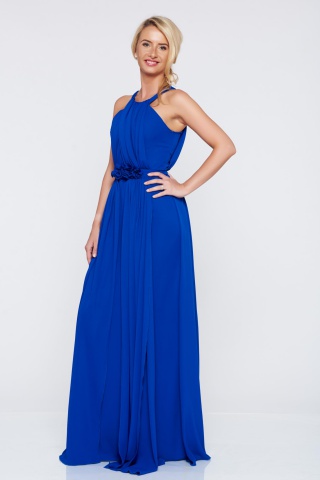 Rochie LaDonna albastra de ocazie lunga fara maneci