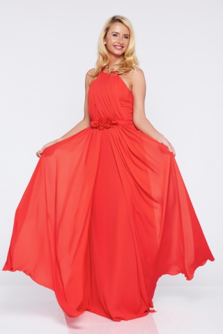 Rochie LaDonna corai de ocazie lunga fara maneci