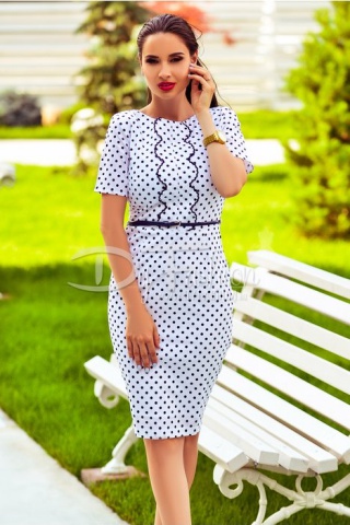 Rochie Savor Alba de Vara cu Buline