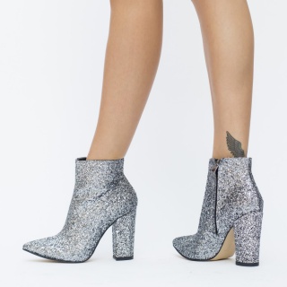 Botine Glamore Argintii 2