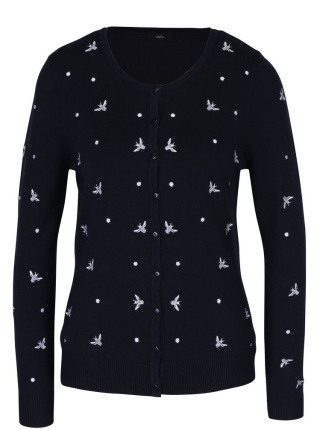 Cardigan bleumarin cu boderie M&Co