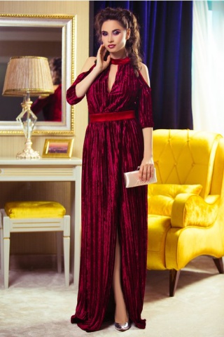 Rochie Evette Artista Bordo Lunga de Seara