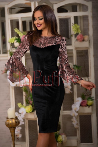 Rochie midi de seara din catifea