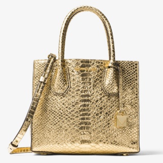 Mercer Metallic Embossed-Leather Crossbody