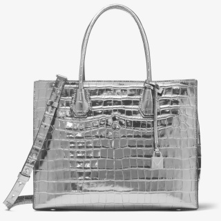 Mercer Metallic Embossed-Leather Tote