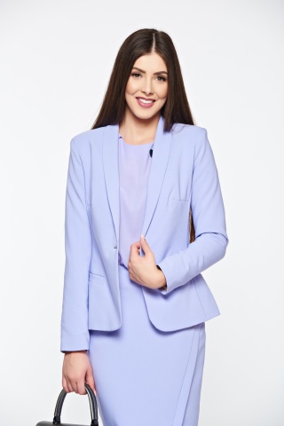 Sacou LaDonna lila basic cambrat captusit pe interior