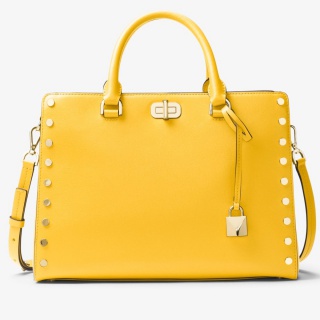 Sylvie Large Studded Leather Satchel