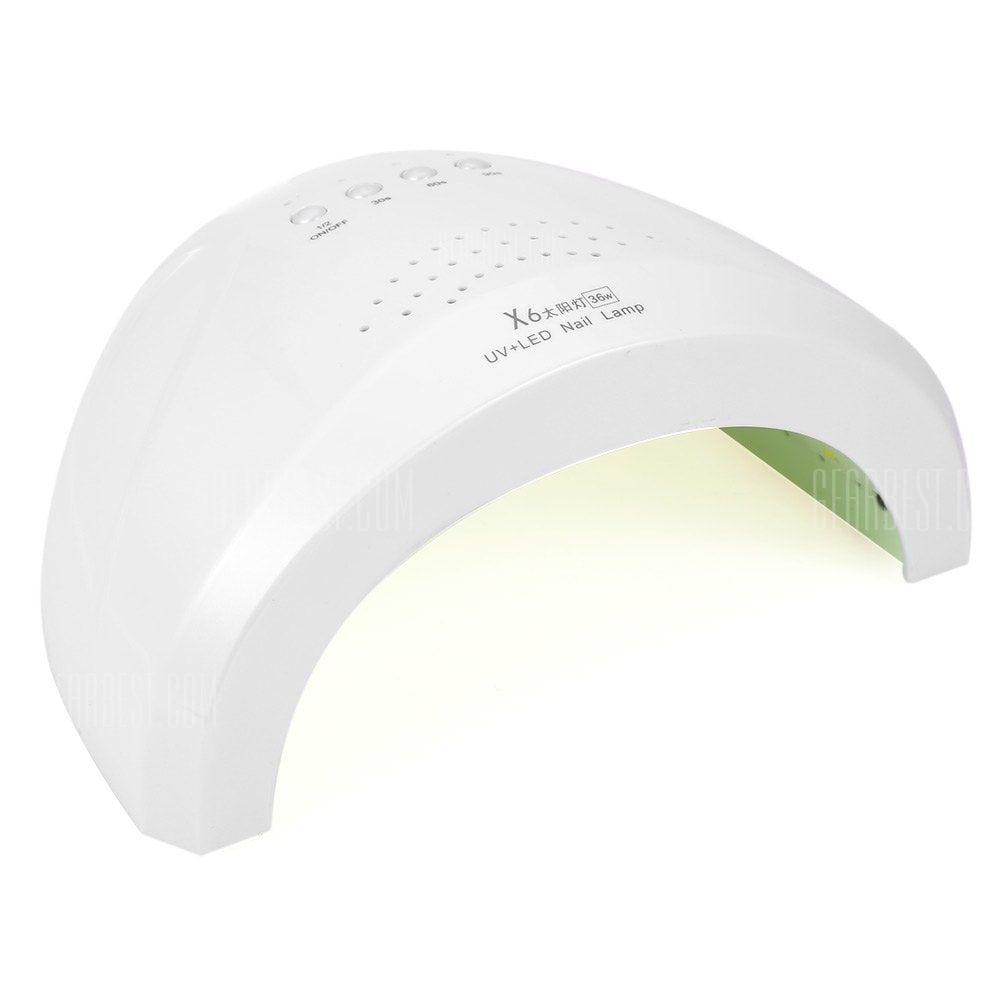 36W Manicure Tool UV LED Phototherapy Nail Gel Lamp - US PLUG WHITE