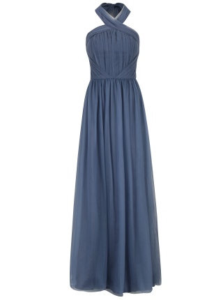 Rochie maxi albastra de inspiratie romana Chi Chi London Alessia