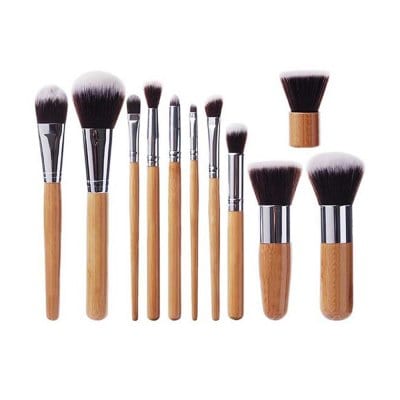 TODO 11pcs Vegan Makeup Brush With Bamboo Handle Soft Synthetic Hair