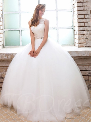 Ball Gown Straps Sequins Lace Wedding Dress