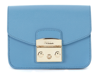 Furla Metropolis Mini Light Blue Leather Shoulder Bag